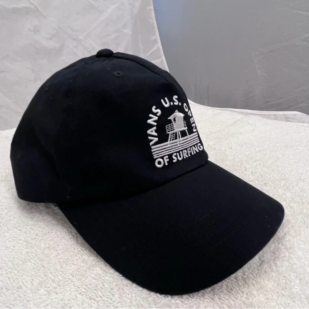 Vans U.S. Open of Surfing Adjustable Black Cotton Ball Cap by VANS Off the Wall